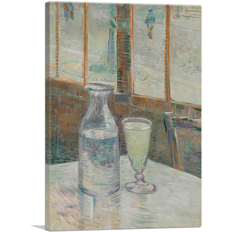 «Cafe Table With Absinthe 1887» par Vincent Van Gogh, peinture sur toile tendue, H 40 po x l 26 po x P 1,5 po
