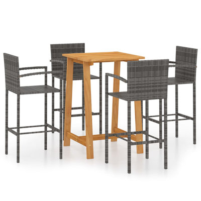Kristobal 4 - Person Acacia Patio Dining Set with Square Table