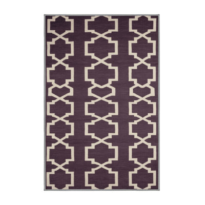 Tapis brun treillis lavable à la machine