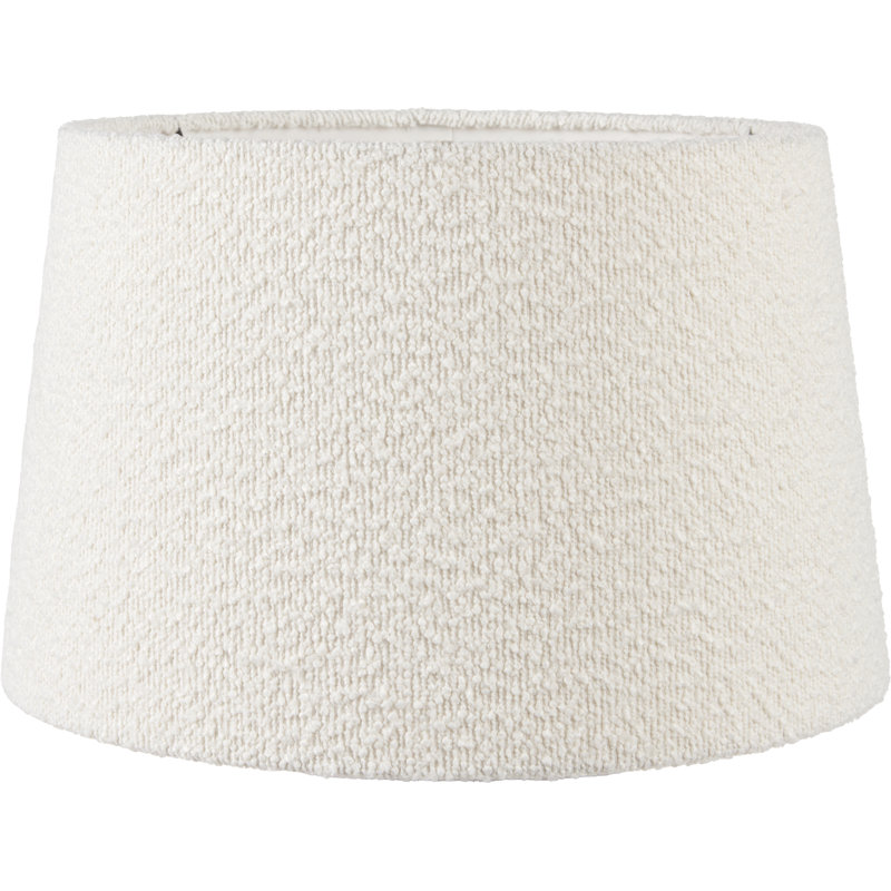 Round Boucle Lamp Shade (Uno) , 26cm H x 40cm W x 40cm D, White