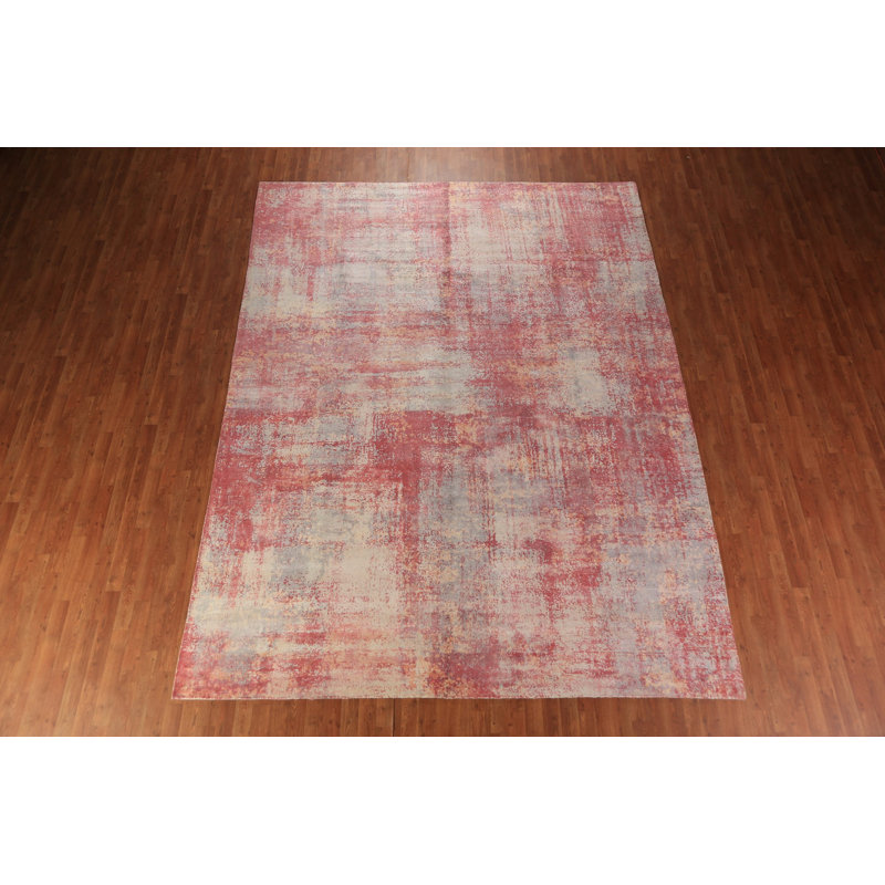 Tapis indien en laine à motif abstrait