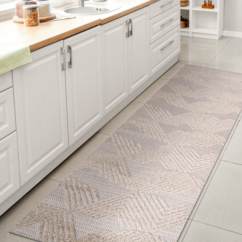 Tapis intérieur / extérieur beige Sumeyya, Tapis de couloir 2 pi x 10 pi