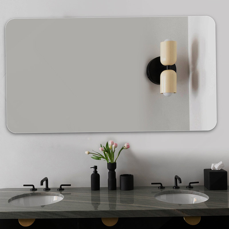 Miroir de salle de bain mural avec fonctions antibuée, imperméables et antidéflagrantes pour plus de sécurité et de clarté