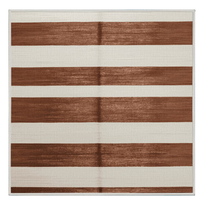 Machine Washable Horizontal Stripes Beige Area Rug