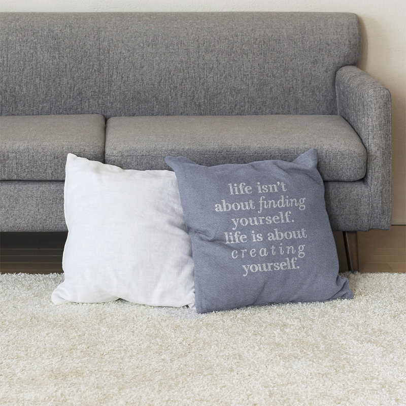 Coussin de sol, 40 po x 40 po, Bleu / Blanc