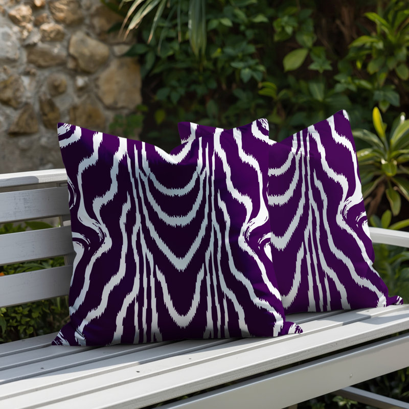 Oreiller réversible intérieur / extérieur Meli, 16 x 16, Purple