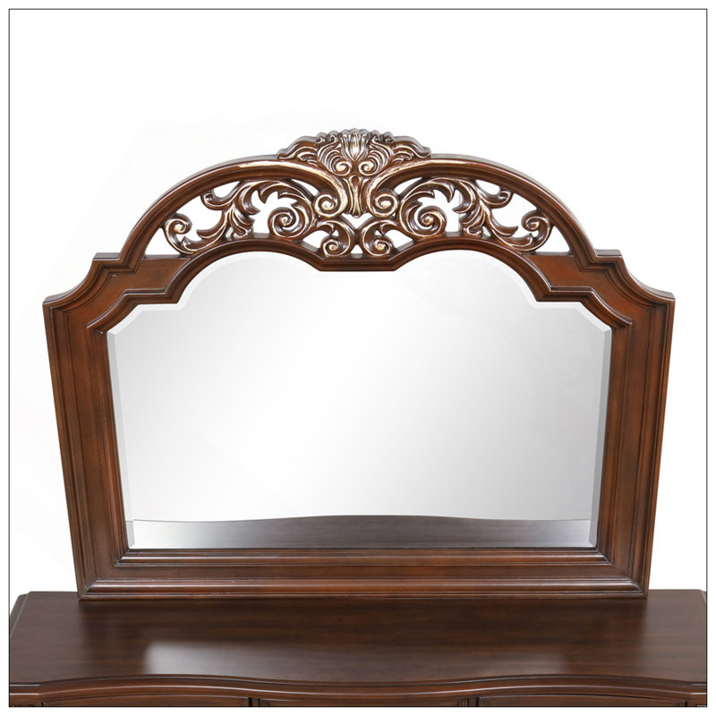  Miroir mural avec finition en verre biseauté et décorations peintes à la main, idéal pour rehausser tout décor, Cerisier