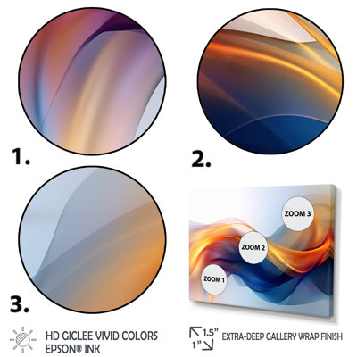 Orange Blue Fractal Fluidity I - 3 Piece Print