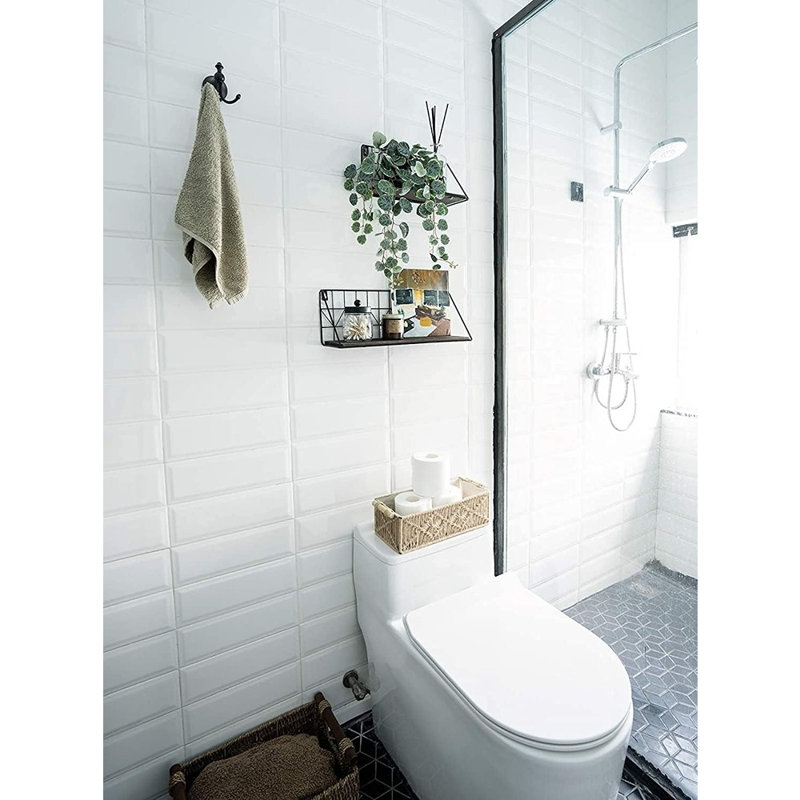 Ensemble de 2 tablettes flottantes murales en bois rustique