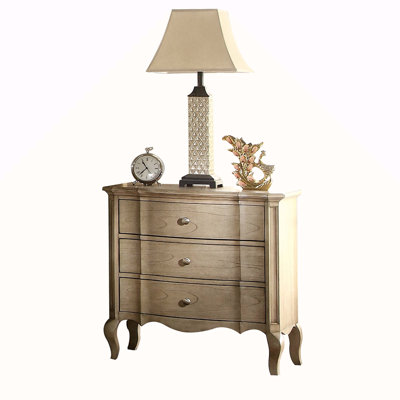 Table de chevet 3 tiroirs Taupe