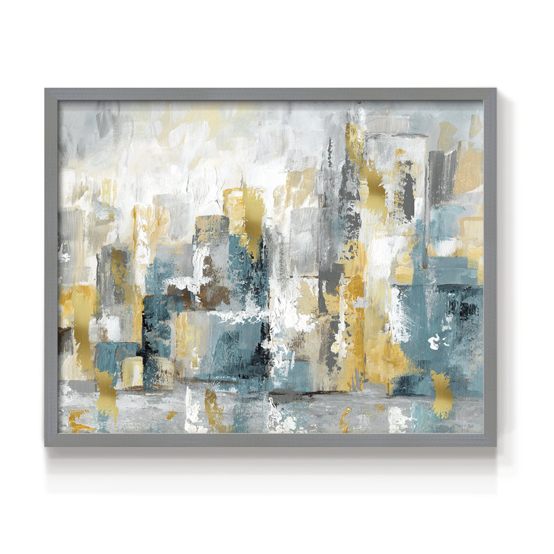 City Views I -Framed Print - Restickable, 8" H x 10" W, Gray