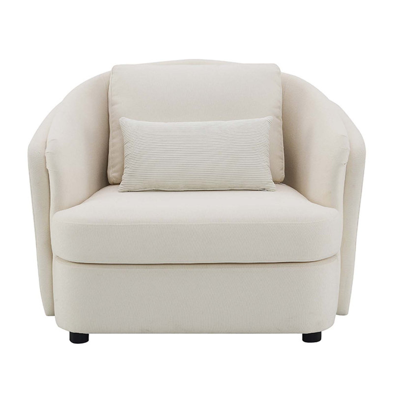 Chaise Mariko avec coussin, lin beige