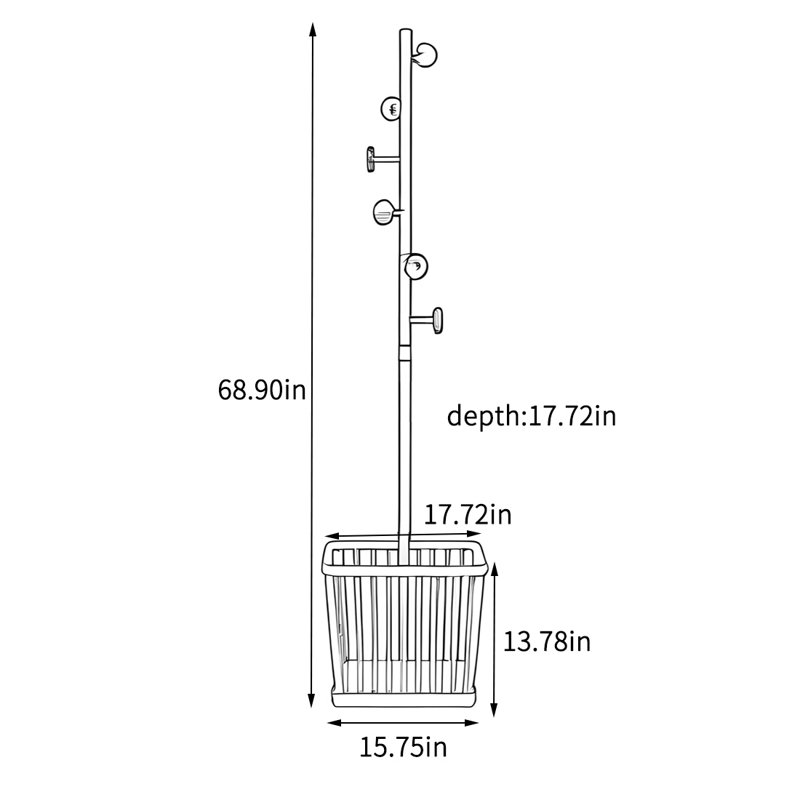 Portemanteau durable en bois massif et laiton