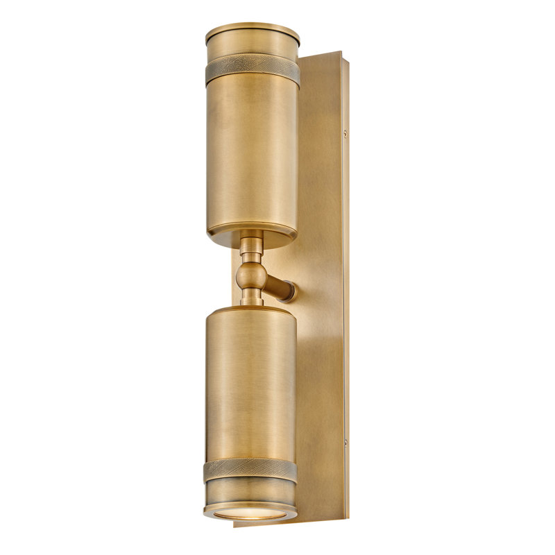 Pratt 19" Aluminum Pivotable Wall Mount Lantern, Heritage Brass