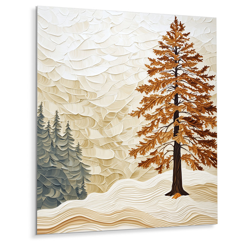 Arbre d'automne forêt de cèdres I - décor floral en métal, impression de pin, H 44 po x l 34 po x P 0,84 po