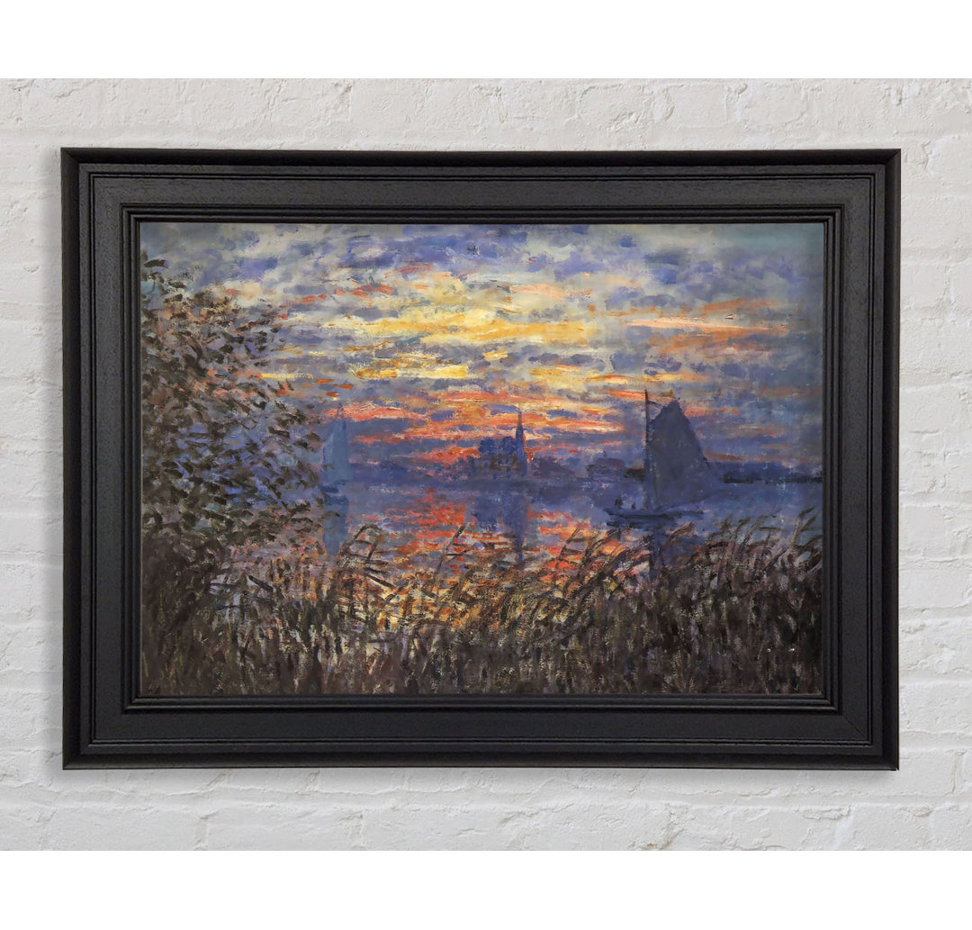 Monet Sonnenuntergang an der Seine Gerahmter Druck