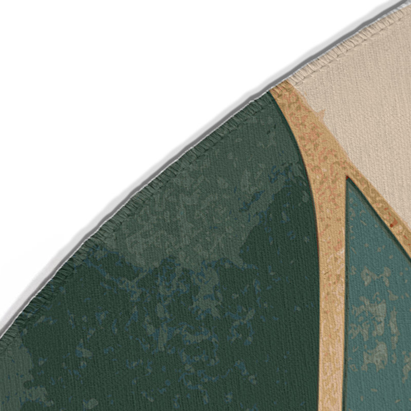 Tapis intérieur et extérieur Ochre Outline, Rond 5 pi