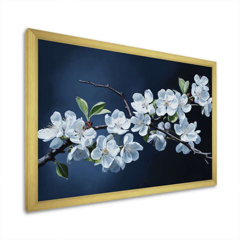 Apple Blossom Monochromatic Elegance VI " Apple Blossom Monochromatic Elegance VI ", 24" H x 32" W x 1" D