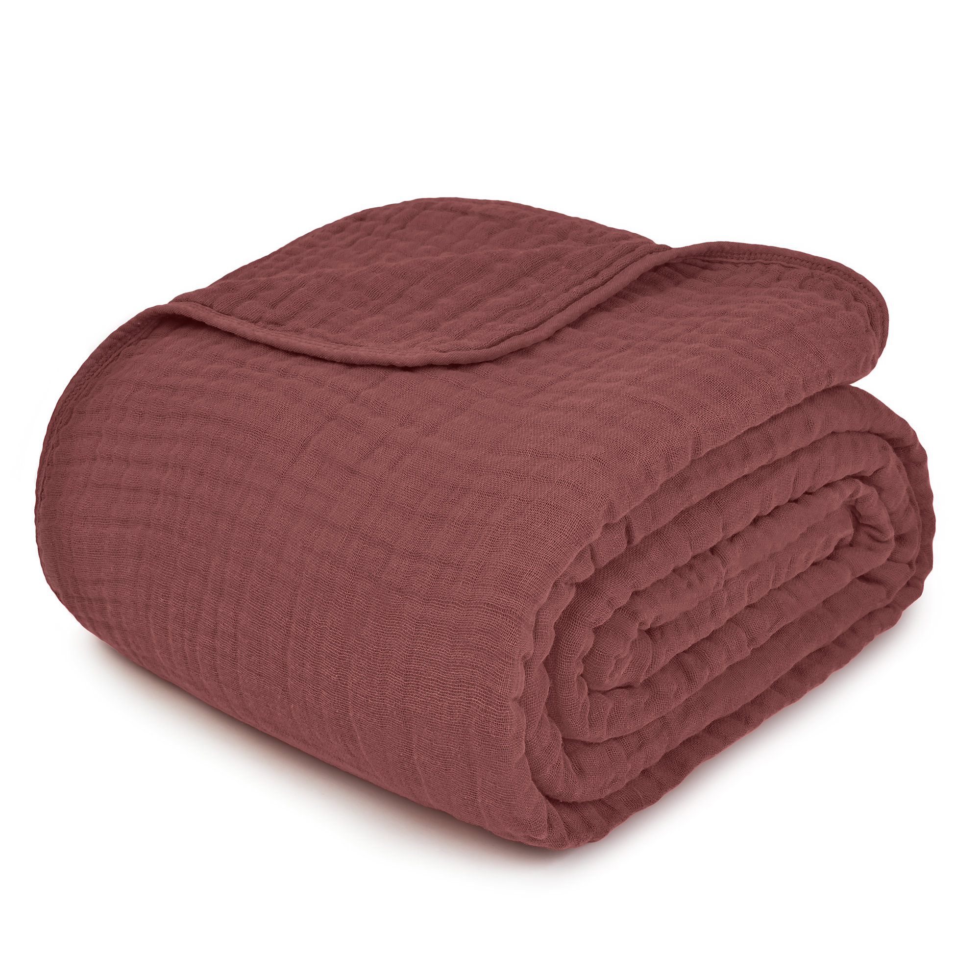 Karlina Muslin Blanket, Wine, Throw