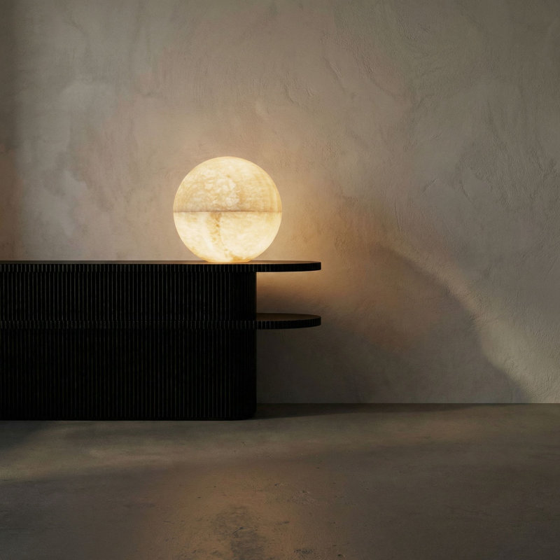 Onyx Table Lamp, 15" H x 15" W x 15" D