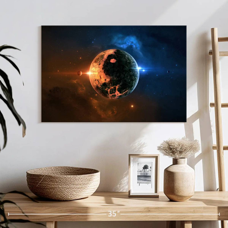 Impression sur toile «Planète extraterrestre», H 16 po x l 24 po x P 1,25 po