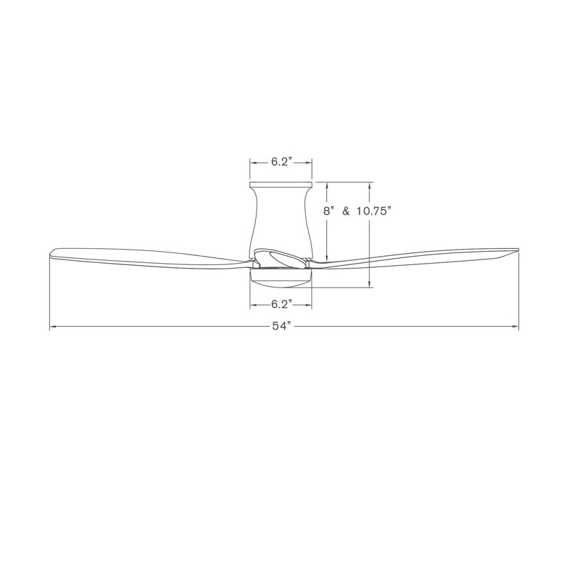 Arbor Flush Mount Ceiling Fan, Whitewash, Wall Control, Dark Bronze