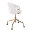 Chaise de travail en métal doré et velours crème-222470833