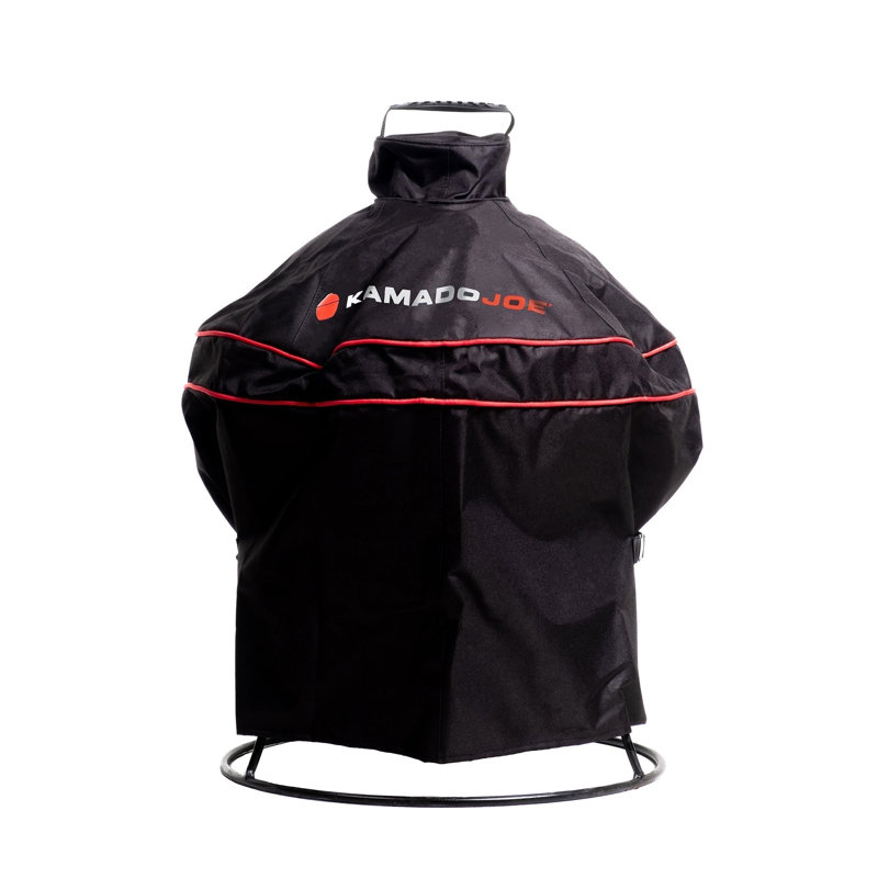 Joe Jr® Portable Charcoal Grill by Kamado Joe | Bundle Includes Short Cover and Cart with Side Shelves