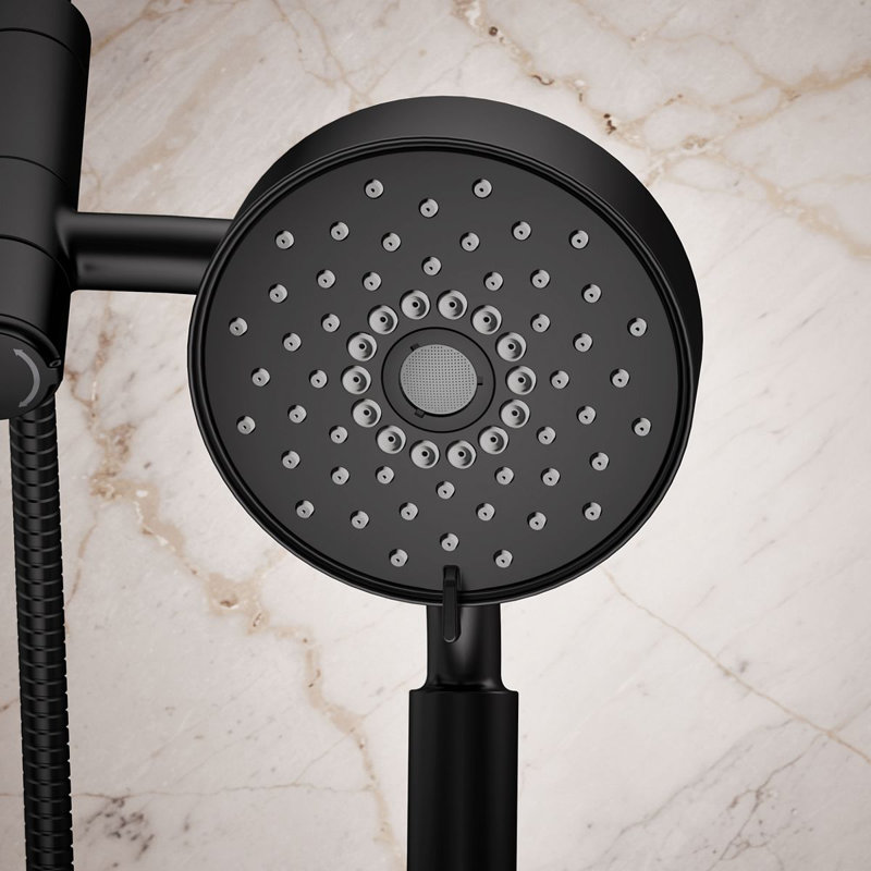 Kohler Purist® 2-In-1 Multifunction Shower Combo Kit, Showerhead and Handshower, Three Spray Settings, Matte Black