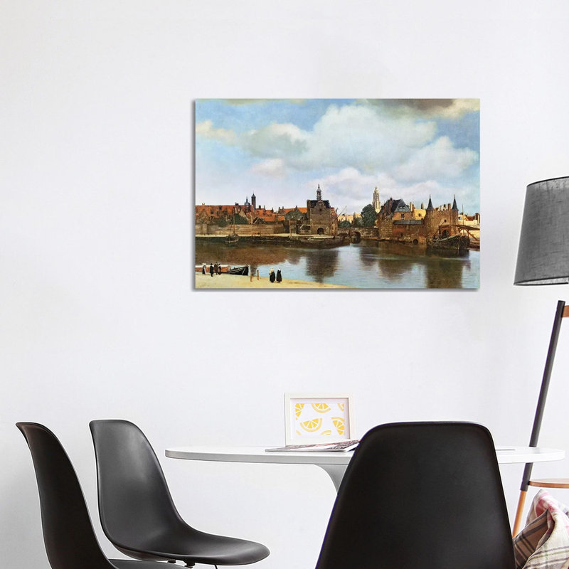 Vue de Delft, c. 1660-61 - Giclée sur toile tendue avec châssis, H 26 po x l 40 po