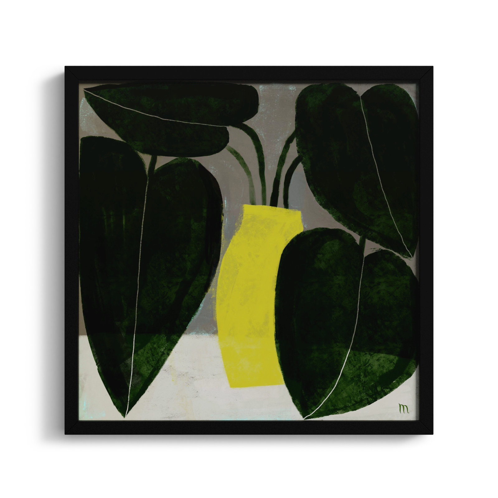 Plant #7 by StudioM, Black, 16" H x 16" W x 1.25" D