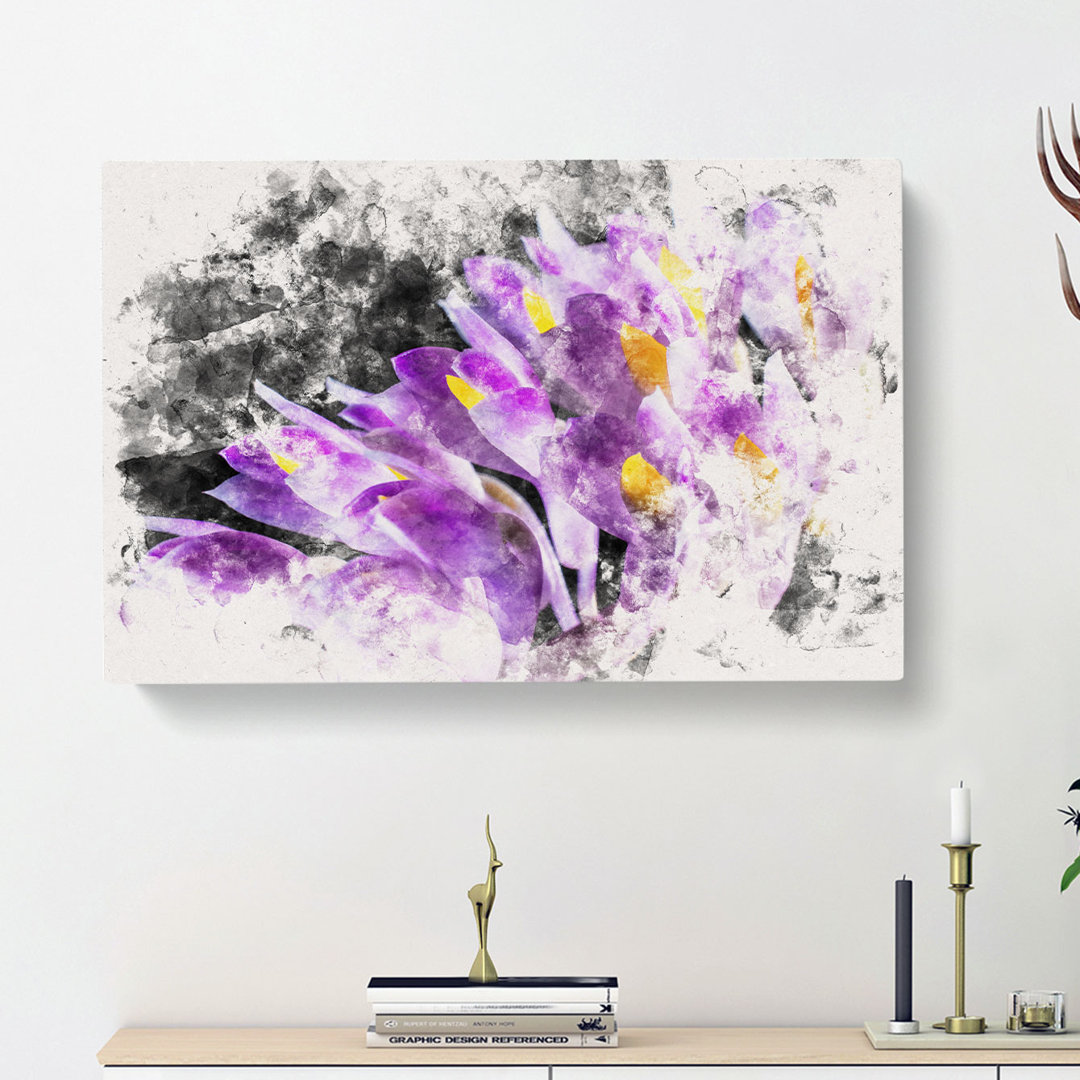 Wild Purple Orchid Flowers - Wrapped Canvas