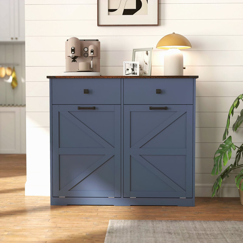 Armoire poubelle double inclinable Farmhouse Blue