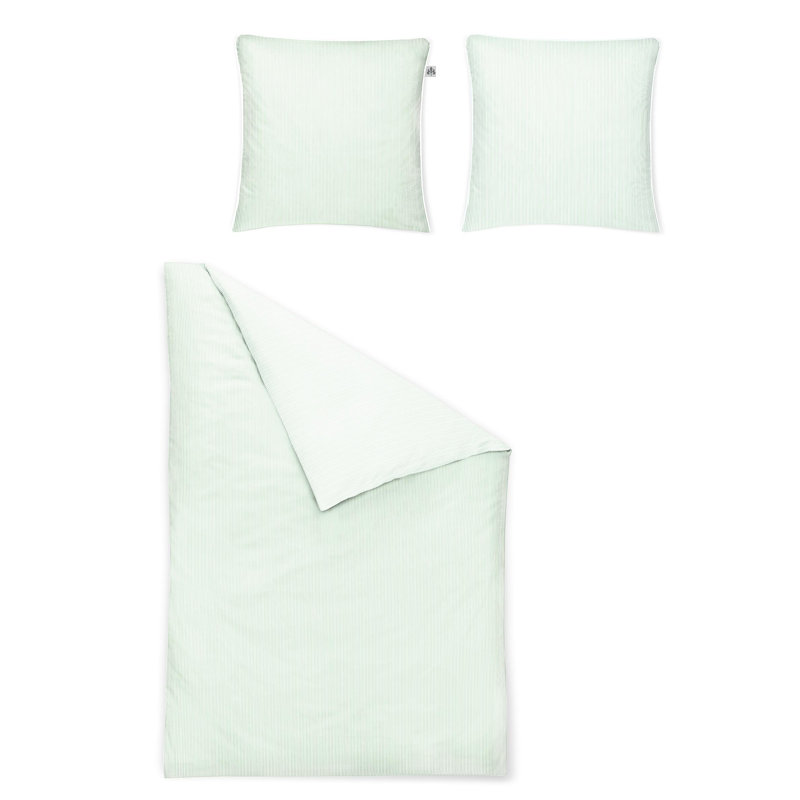 Linea Duvet Cover Set, Single Duvet Cover + 1 Pillowcase (70 x 90), Light Green