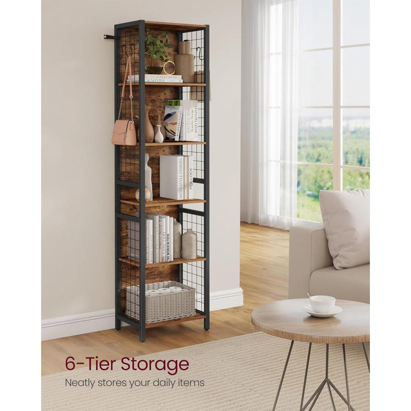 175.6cm H x 40cm W Metal Bookcase