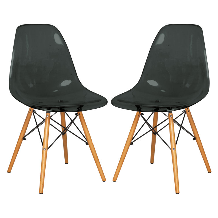 Dubuque Dining Side Chair with Metal Eiffel Base Design and Beech Wood Legs