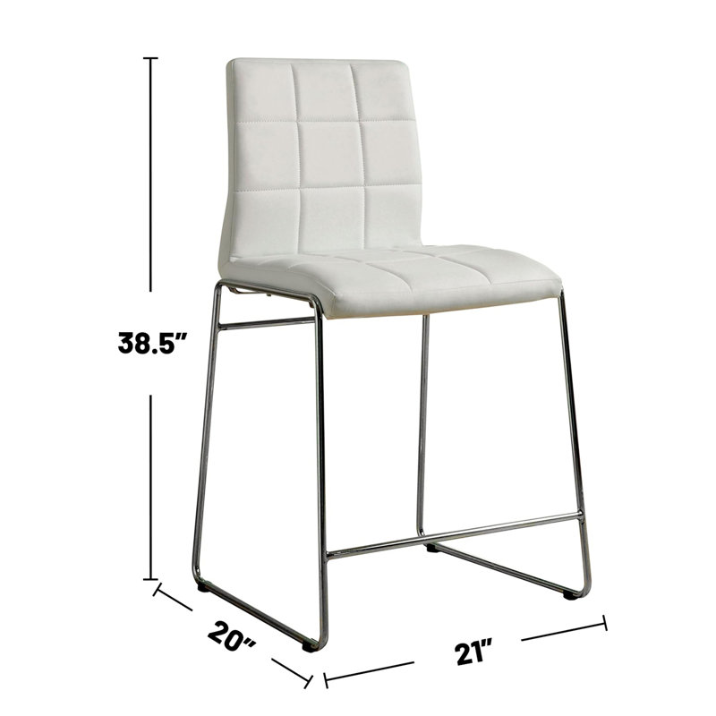Chaises de comptoir rembourrées en similicuir