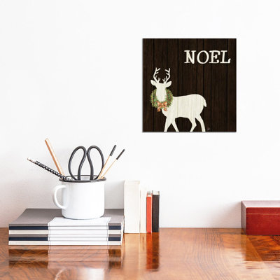 Cerf en bois avec couronne I par Andi Metz-impression
