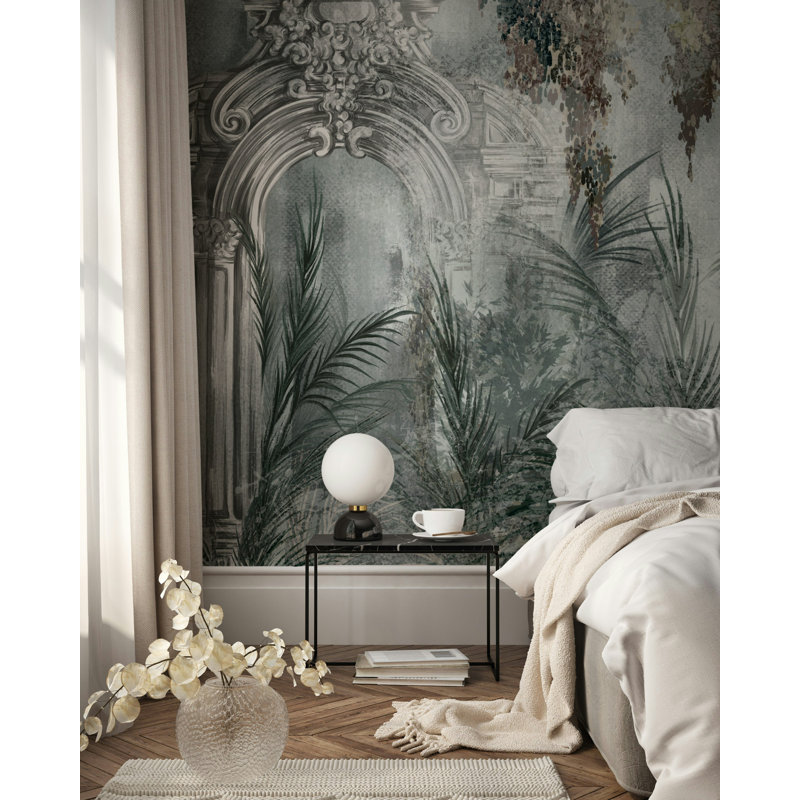 Papier peint vert Vintage Archway Garden, L 100 po x l 150 po