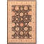 Tapis noir en laine noué à la main à motif floral 5 pi 10 po x 9 pi Baccio