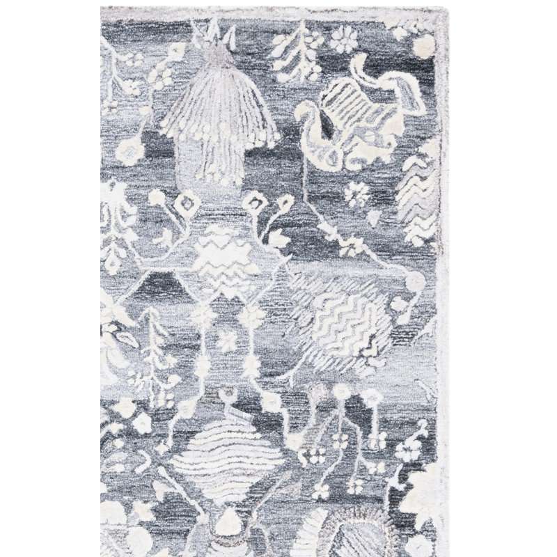 Glamour Hand Tufted Performance Floral Rug, Square 6'