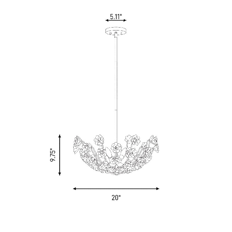 Flores 4-Light Chandelier in Noble Brass by Breegan Jane