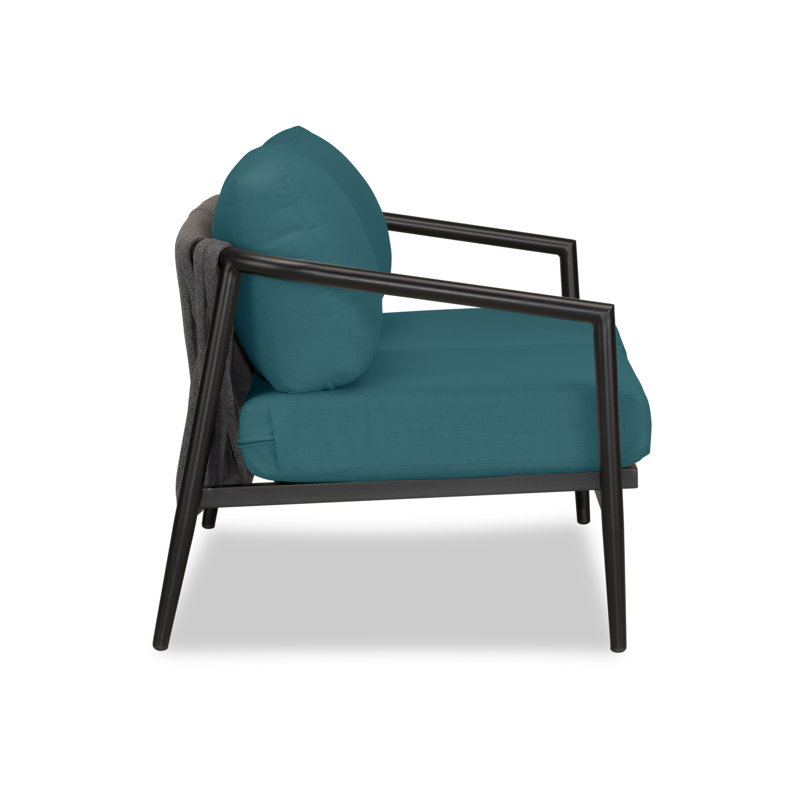Olio Outdoor 2 - Seat Loveseat, Canvas Charcoal Sunbrella® Canvas, Black