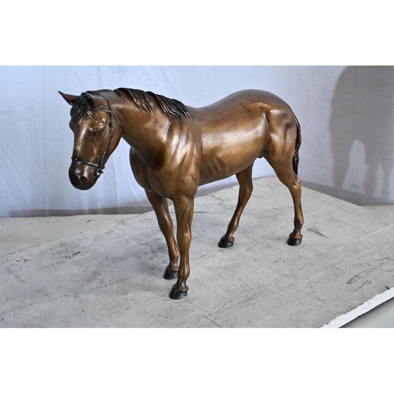 Sculpture cheval debout statue en bronze 20 po x 5 po x H 14 po