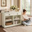 Console polyvalente avec tablettes ouvertes et tiroirs de rangement cachés - Table d'entrée de style campagnard-416102520-416102521-416102527