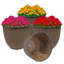 Pot de fleurs d'extérieur rond en métal 12,5 po x 12,5 po x 10,75 po Brun - Ralene-2076684568-2076684570