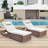 Outdoor Wicker Chaise Lounge Set Patio Reclining Chaise With Side Table And Cushions-1202323812