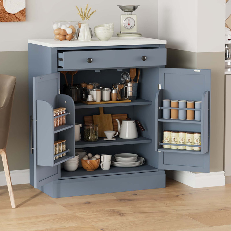 Buffet de rangement des aliments, armoire à café avec tiroir, 2 tablettes réglables
