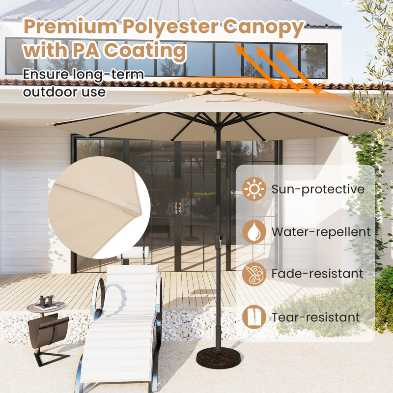 290cm Tilt Market Parasol, Beige