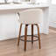 Tabouret de comptoir pivotant rembourré avec structure en bois Devault-123162591